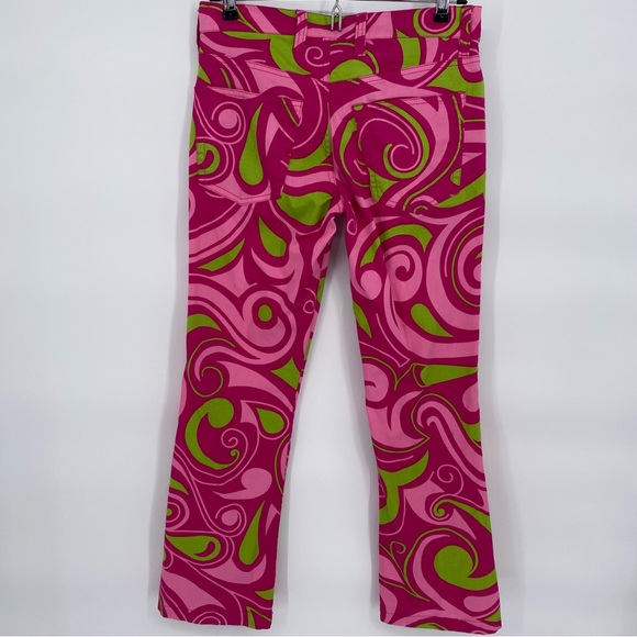 Loudmouth Women’s Capris Pink & Green 70’s Psychedelic Print Colorful Bright 2 - Picture 3 of 8